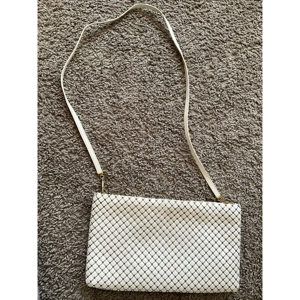 Vintage Whiting & Davis White Mesh Clutch Bag